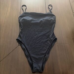 Vitamin A Slate Black One-Piece Swimsuit with Slim Straps